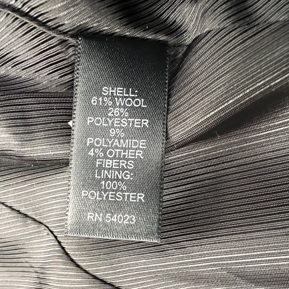 Banana Republic Black Wool Coat Jacket Peplum‎ Ladycoat Classic Going Out Party - Picture 14 of 16